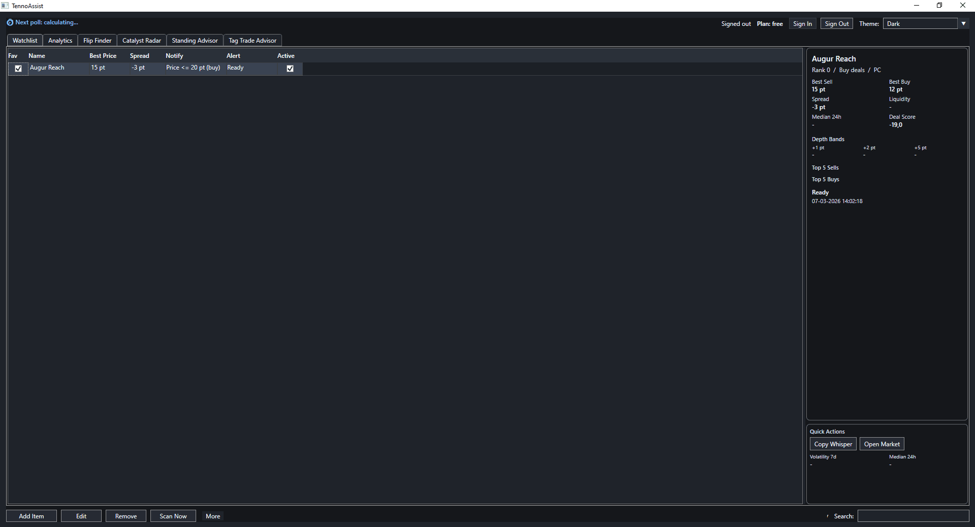 Watchlist tab screenshot